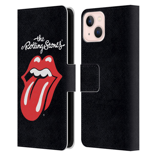 The Rolling Stones Key Art Tongue Classic Leather Book Wallet Case Cover For Apple iPhone 13