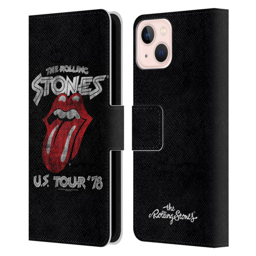 The Rolling Stones Key Art Us Tour 78 Leather Book Wallet Case Cover For Apple iPhone 13
