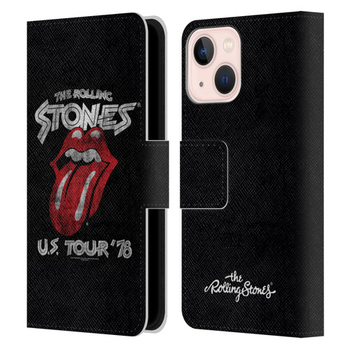 The Rolling Stones Key Art Us Tour 78 Leather Book Wallet Case Cover For Apple iPhone 13 Mini