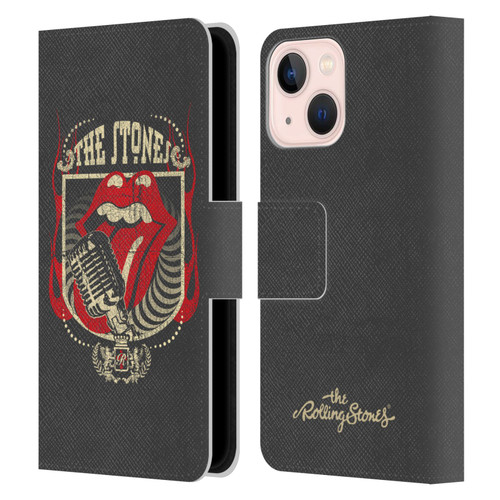 The Rolling Stones Key Art Jumbo Tongue Leather Book Wallet Case Cover For Apple iPhone 13 Mini