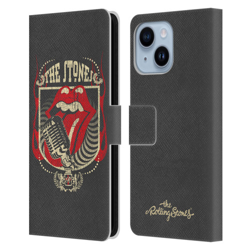 The Rolling Stones Key Art Jumbo Tongue Leather Book Wallet Case Cover For Apple iPhone 14 Plus