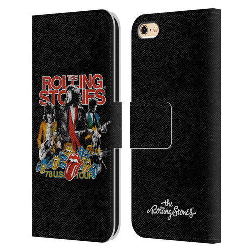 The Rolling Stones Key Art 78 Us Tour Vintage Leather Book Wallet Case Cover For Apple iPhone 6 / iPhone 6s