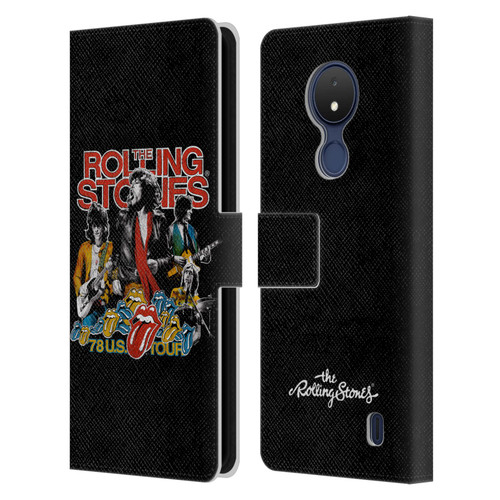 The Rolling Stones Key Art 78 Us Tour Vintage Leather Book Wallet Case Cover For Nokia C21