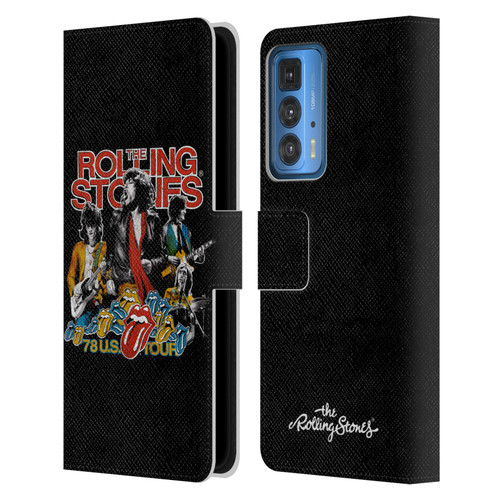 The Rolling Stones Key Art 78 Us Tour Vintage Leather Book Wallet Case Cover For Motorola Edge 20 Pro