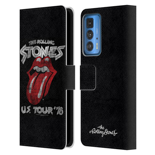 The Rolling Stones Key Art Us Tour 78 Leather Book Wallet Case Cover For Motorola Edge 20 Pro
