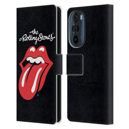 The Rolling Stones Key Art Tongue Classic Leather Book Wallet Case Cover For Motorola Edge 30