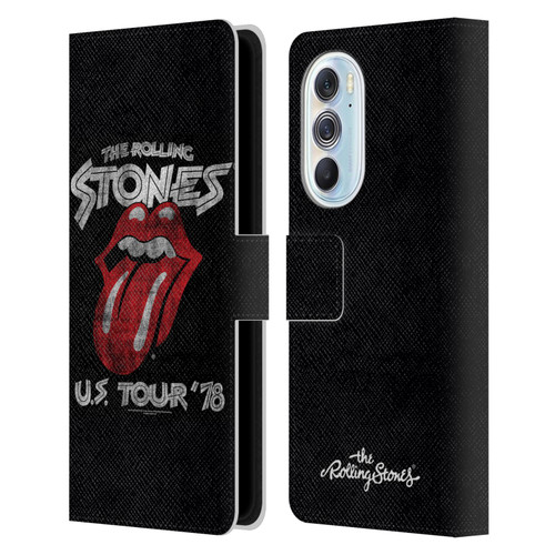 The Rolling Stones Key Art Us Tour 78 Leather Book Wallet Case Cover For Motorola Edge X30