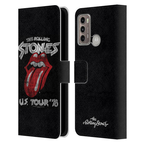 The Rolling Stones Key Art Us Tour 78 Leather Book Wallet Case Cover For Motorola Moto G60 / Moto G40 Fusion