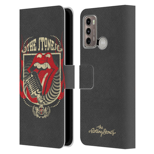The Rolling Stones Key Art Jumbo Tongue Leather Book Wallet Case Cover For Motorola Moto G60 / Moto G40 Fusion