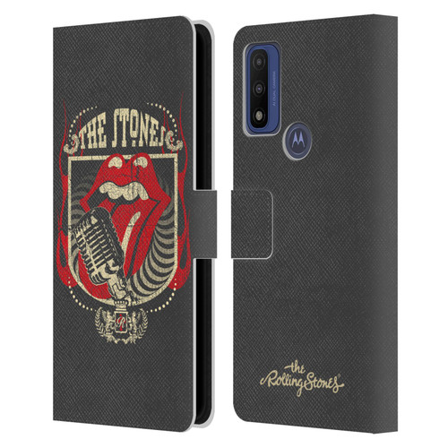 The Rolling Stones Key Art Jumbo Tongue Leather Book Wallet Case Cover For Motorola G Pure