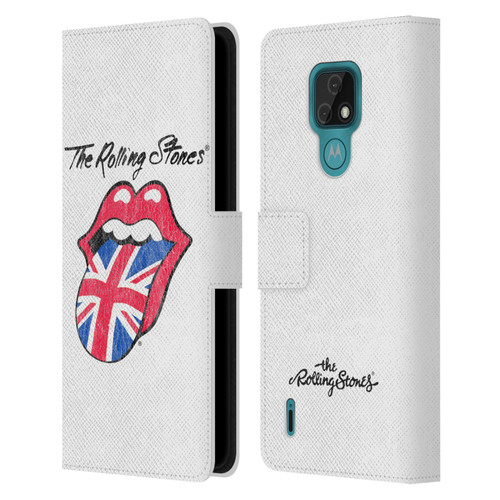 The Rolling Stones Key Art Uk Tongue Leather Book Wallet Case Cover For Motorola Moto E7