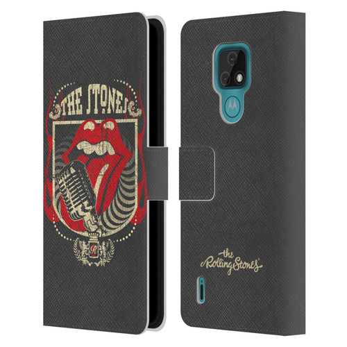 The Rolling Stones Key Art Jumbo Tongue Leather Book Wallet Case Cover For Motorola Moto E7