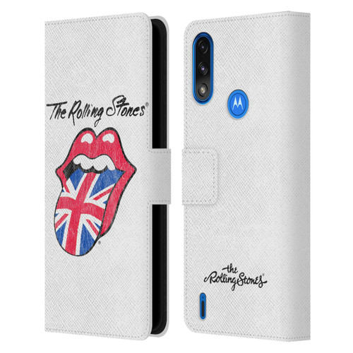 The Rolling Stones Key Art Uk Tongue Leather Book Wallet Case Cover For Motorola Moto E7 Power / Moto E7i Power