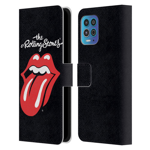 The Rolling Stones Key Art Tongue Classic Leather Book Wallet Case Cover For Motorola Moto G100
