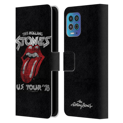 The Rolling Stones Key Art Us Tour 78 Leather Book Wallet Case Cover For Motorola Moto G100