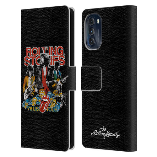 The Rolling Stones Key Art 78 Us Tour Vintage Leather Book Wallet Case Cover For Motorola Moto G (2022)