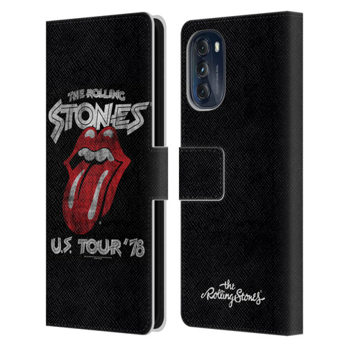 The Rolling Stones Key Art Us Tour 78 Leather Book Wallet Case Cover For Motorola Moto G (2022)
