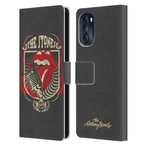 The Rolling Stones Key Art Jumbo Tongue Leather Book Wallet Case Cover For Motorola Moto G (2022)