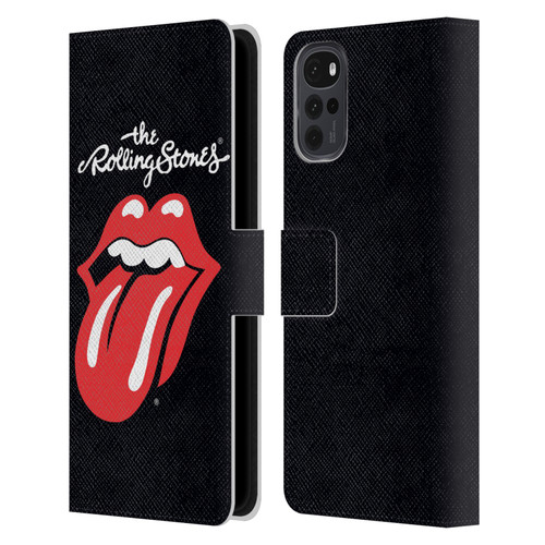 The Rolling Stones Key Art Tongue Classic Leather Book Wallet Case Cover For Motorola Moto G22