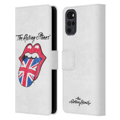 The Rolling Stones Key Art Uk Tongue Leather Book Wallet Case Cover For Motorola Moto G22