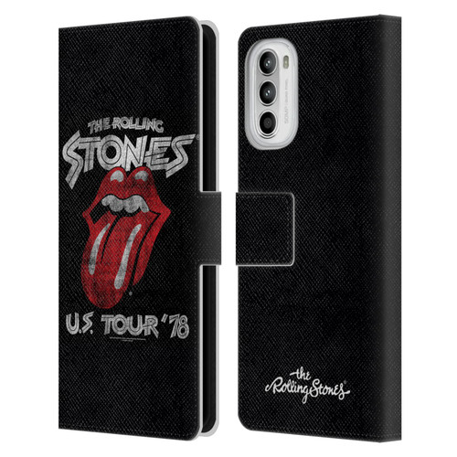 The Rolling Stones Key Art Us Tour 78 Leather Book Wallet Case Cover For Motorola Moto G52