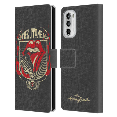The Rolling Stones Key Art Jumbo Tongue Leather Book Wallet Case Cover For Motorola Moto G52