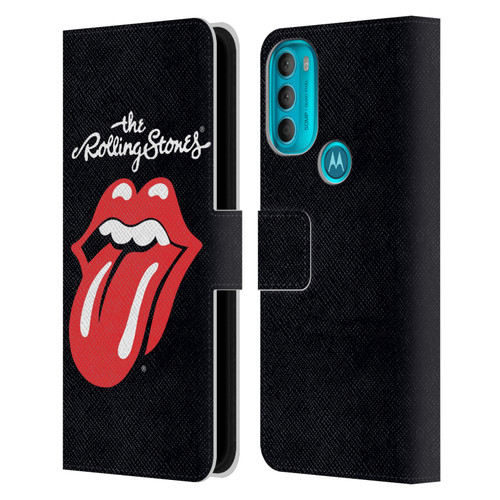 The Rolling Stones Key Art Tongue Classic Leather Book Wallet Case Cover For Motorola Moto G71 5G