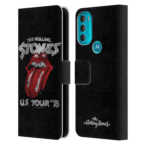The Rolling Stones Key Art Us Tour 78 Leather Book Wallet Case Cover For Motorola Moto G71 5G