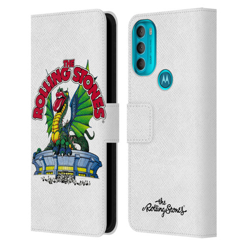 The Rolling Stones Key Art Dragon Leather Book Wallet Case Cover For Motorola Moto G71 5G