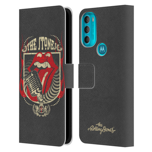 The Rolling Stones Key Art Jumbo Tongue Leather Book Wallet Case Cover For Motorola Moto G71 5G