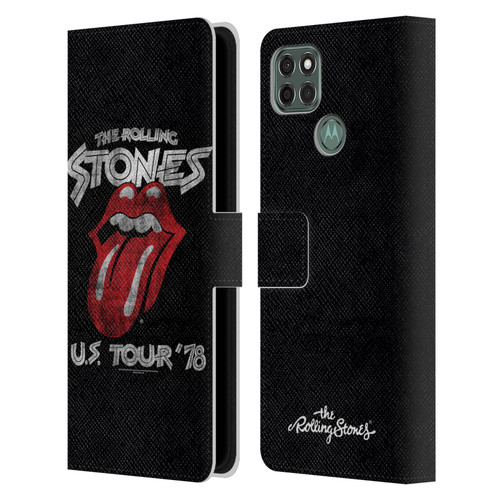 The Rolling Stones Key Art Us Tour 78 Leather Book Wallet Case Cover For Motorola Moto G9 Power
