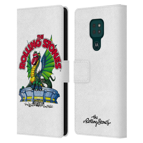 The Rolling Stones Key Art Dragon Leather Book Wallet Case Cover For Motorola Moto G9 Play