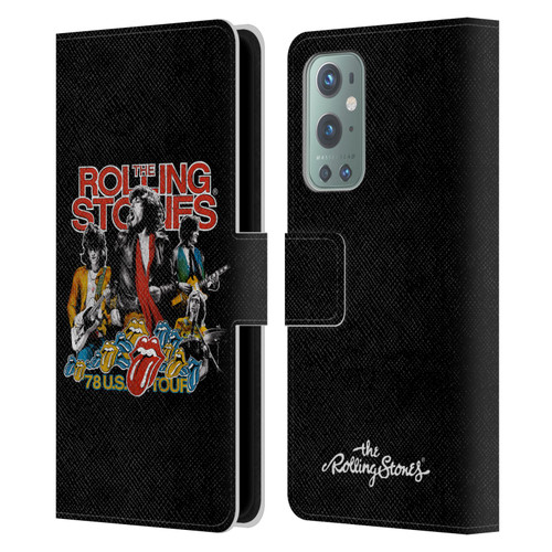 The Rolling Stones Key Art 78 Us Tour Vintage Leather Book Wallet Case Cover For OnePlus 9