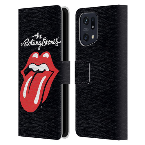 The Rolling Stones Key Art Tongue Classic Leather Book Wallet Case Cover For OPPO Find X5