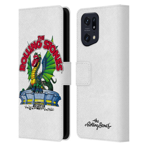 The Rolling Stones Key Art Dragon Leather Book Wallet Case Cover For OPPO Find X5