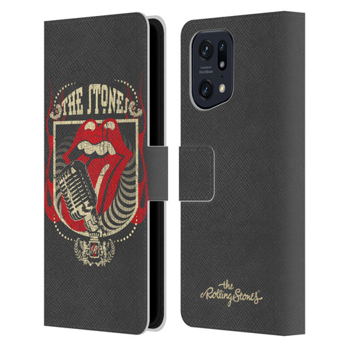 The Rolling Stones Key Art Jumbo Tongue Leather Book Wallet Case Cover For OPPO Find X5