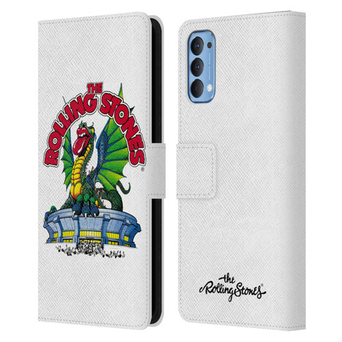 The Rolling Stones Key Art Dragon Leather Book Wallet Case Cover For OPPO Reno 4 5G