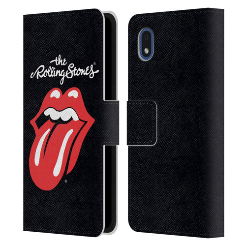 The Rolling Stones Key Art Tongue Classic Leather Book Wallet Case Cover For Samsung Galaxy A01 Core (2020)
