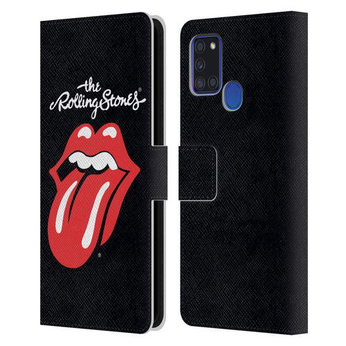 The Rolling Stones Key Art Tongue Classic Leather Book Wallet Case Cover For Samsung Galaxy A21s (2020)