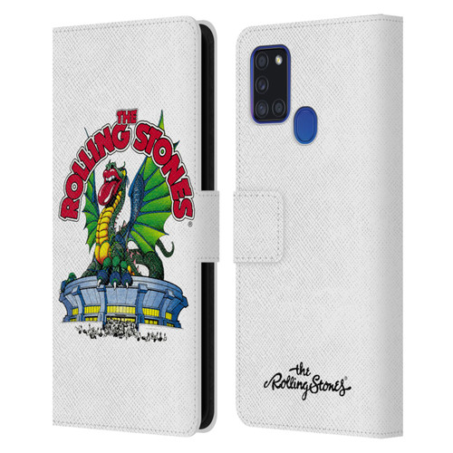 The Rolling Stones Key Art Dragon Leather Book Wallet Case Cover For Samsung Galaxy A21s (2020)