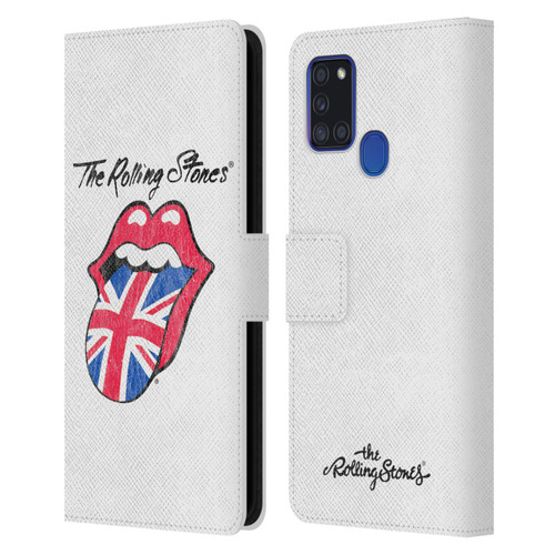 The Rolling Stones Key Art Uk Tongue Leather Book Wallet Case Cover For Samsung Galaxy A21s (2020)
