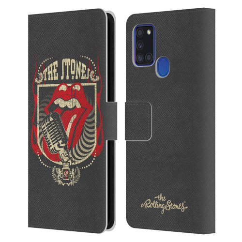 The Rolling Stones Key Art Jumbo Tongue Leather Book Wallet Case Cover For Samsung Galaxy A21s (2020)