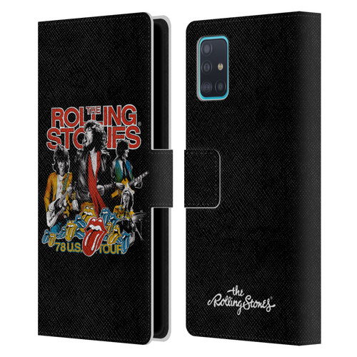 The Rolling Stones Key Art 78 Us Tour Vintage Leather Book Wallet Case Cover For Samsung Galaxy A51 (2019)