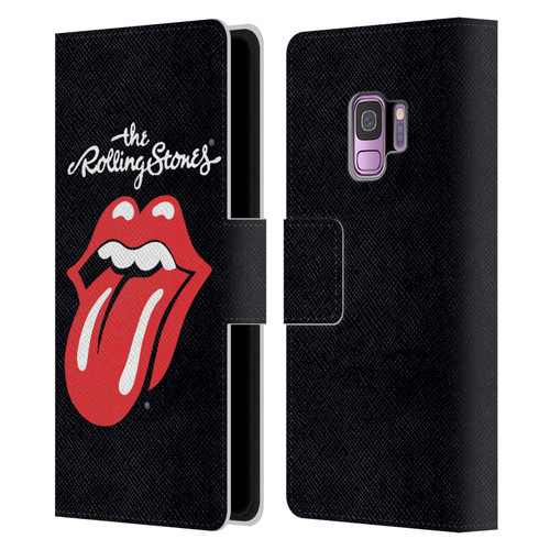 The Rolling Stones Key Art Tongue Classic Leather Book Wallet Case Cover For Samsung Galaxy S9