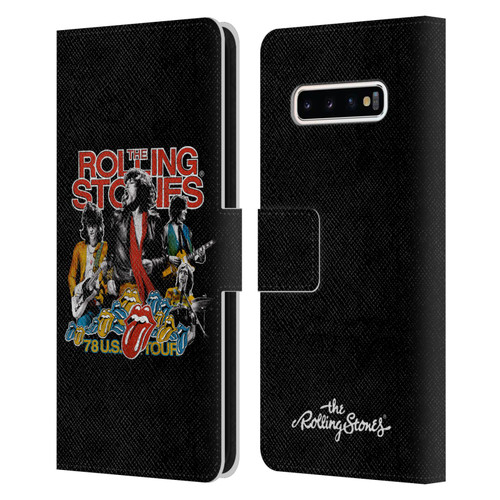 The Rolling Stones Key Art 78 Us Tour Vintage Leather Book Wallet Case Cover For Samsung Galaxy S10+ / S10 Plus