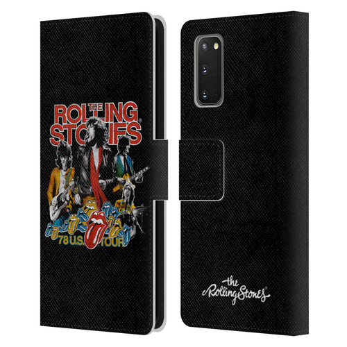 The Rolling Stones Key Art 78 Us Tour Vintage Leather Book Wallet Case Cover For Samsung Galaxy S20 / S20 5G