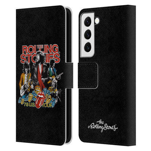The Rolling Stones Key Art 78 Us Tour Vintage Leather Book Wallet Case Cover For Samsung Galaxy S22 5G