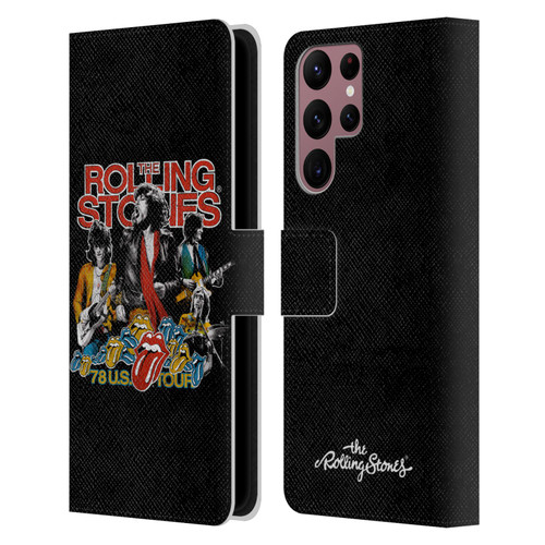 The Rolling Stones Key Art 78 Us Tour Vintage Leather Book Wallet Case Cover For Samsung Galaxy S22 Ultra 5G