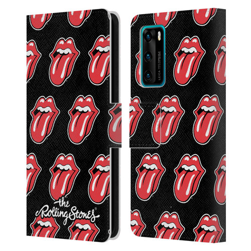 The Rolling Stones Licks Collection Tongue Classic Pattern Leather Book Wallet Case Cover For Huawei P40 5G