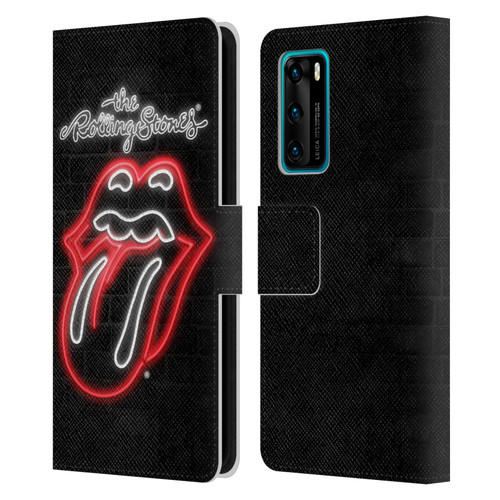 The Rolling Stones Licks Collection Neon Leather Book Wallet Case Cover For Huawei P40 5G